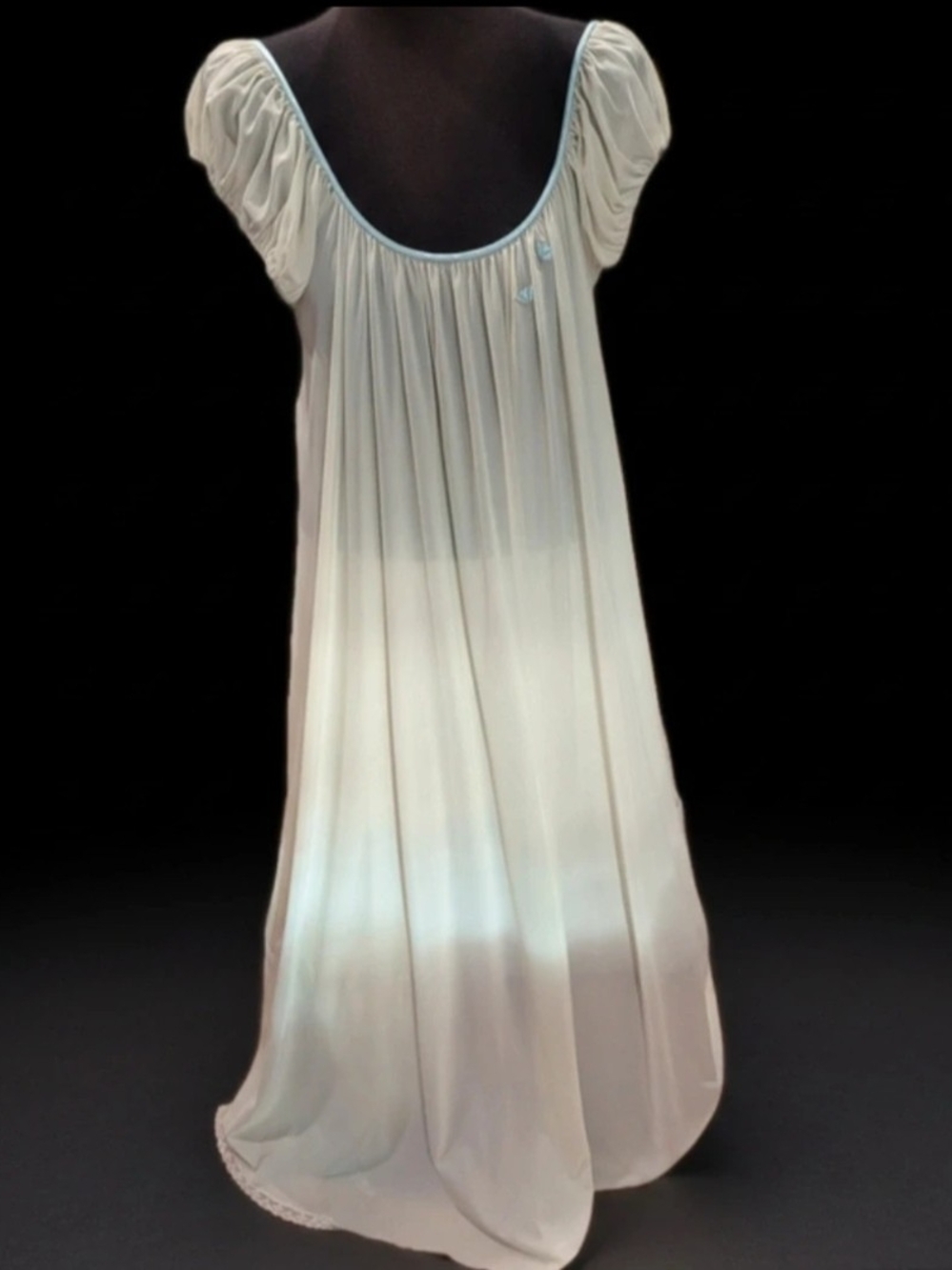 Classic Vintage Lucie Ann full Sweep Women's Nightgown with Puff Sleeves